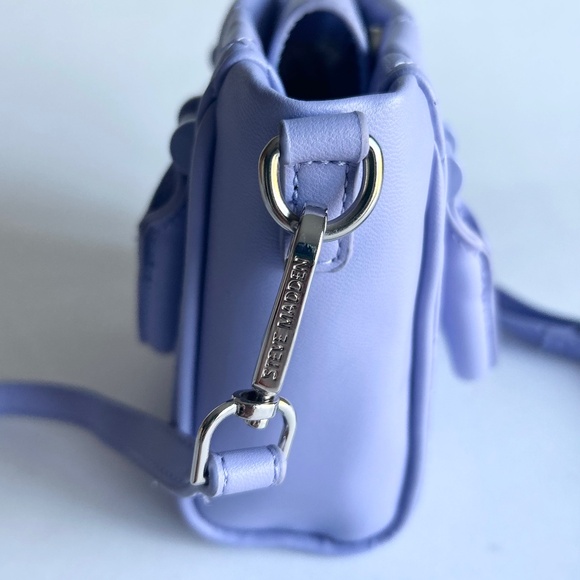 Steve Madden Lavender Polyurethane Quilted Leather Small Crossbody Shoulder Bag - Picture 14 of 15